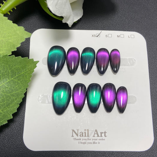 Fashionable handcrafted cat-eye painted artificial wearable armor